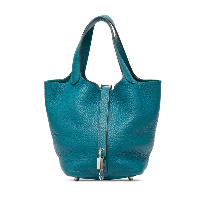 Hermès Sac à main Picotin Lock 18 Clémence Bleu – vue principale – GABY PARIS