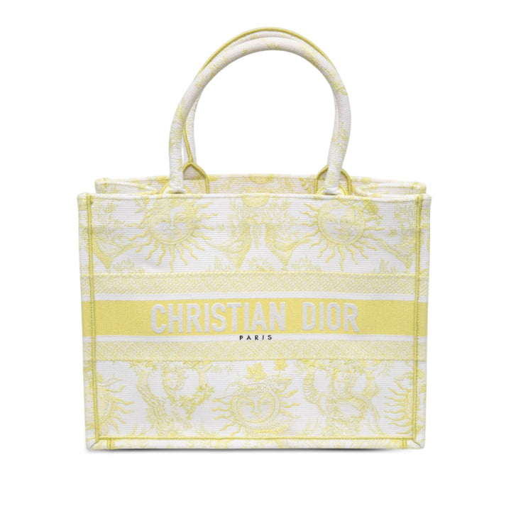 Dior brodé de Jouy Soleil Lady D-Lite Moyen Blanc – vue principale – GABY PARIS