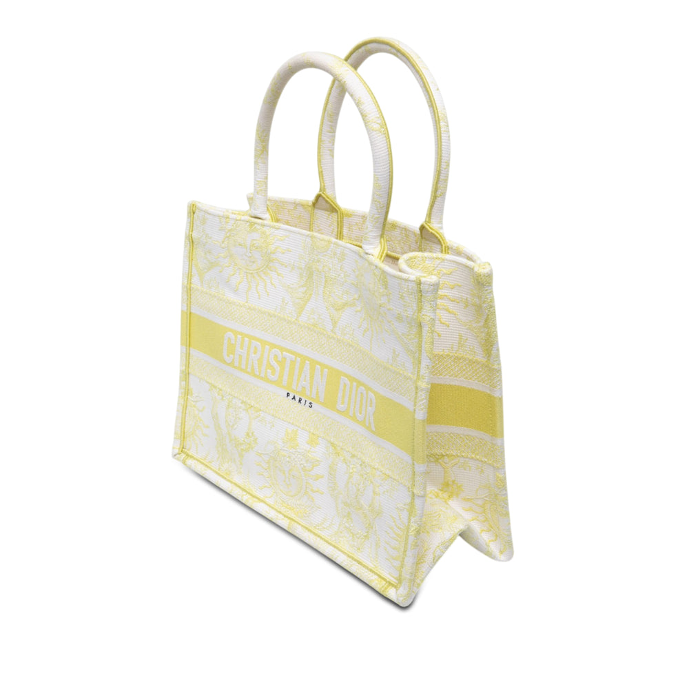 Dior brodé de Jouy Soleil Lady D-Lite Moyen Blanc – vue 2 – GABY PARIS