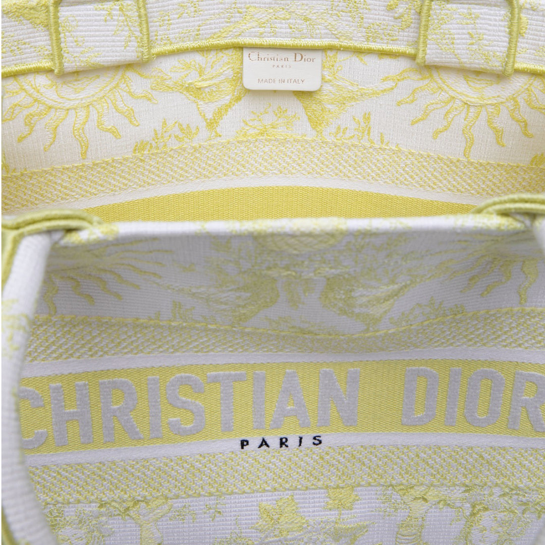 Dior brodé de Jouy Soleil Lady D-Lite Moyen Blanc – vue 5 – GABY PARIS