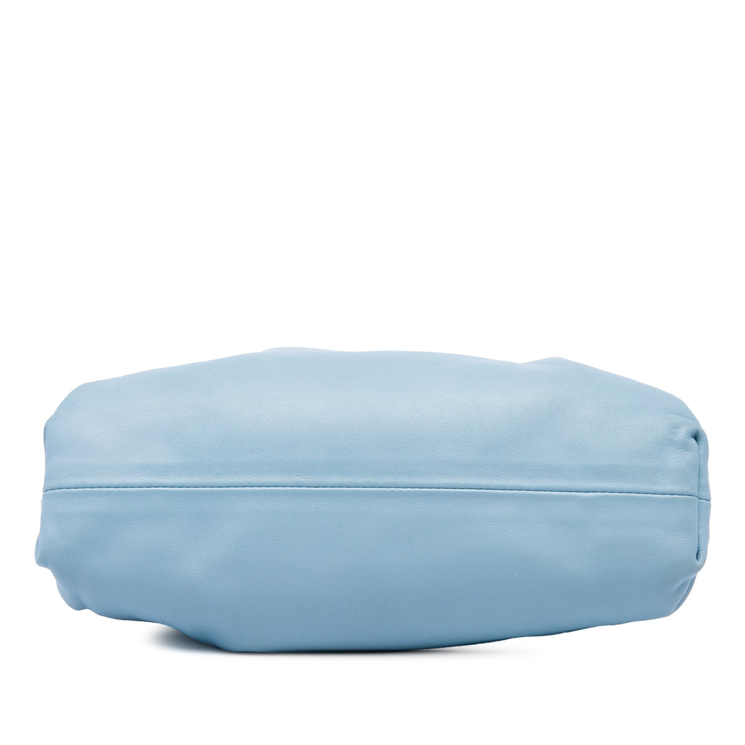 Bottega Veneta Pochette The Mini Cuir d'agneau Bleu – vue 3 – GABY PARIS