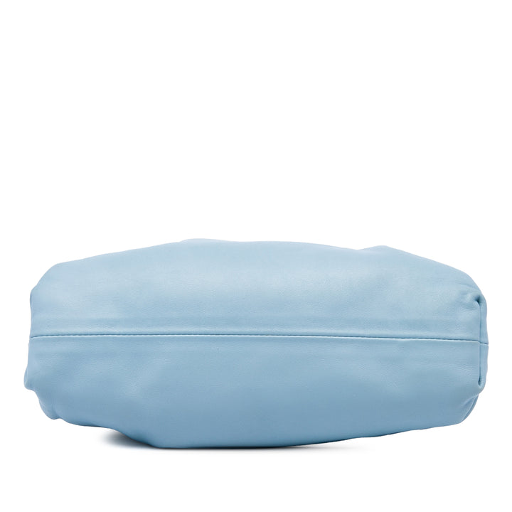 Bottega Veneta Pochette The Mini Cuir d'agneau Bleu – vue 3 – GABY PARIS