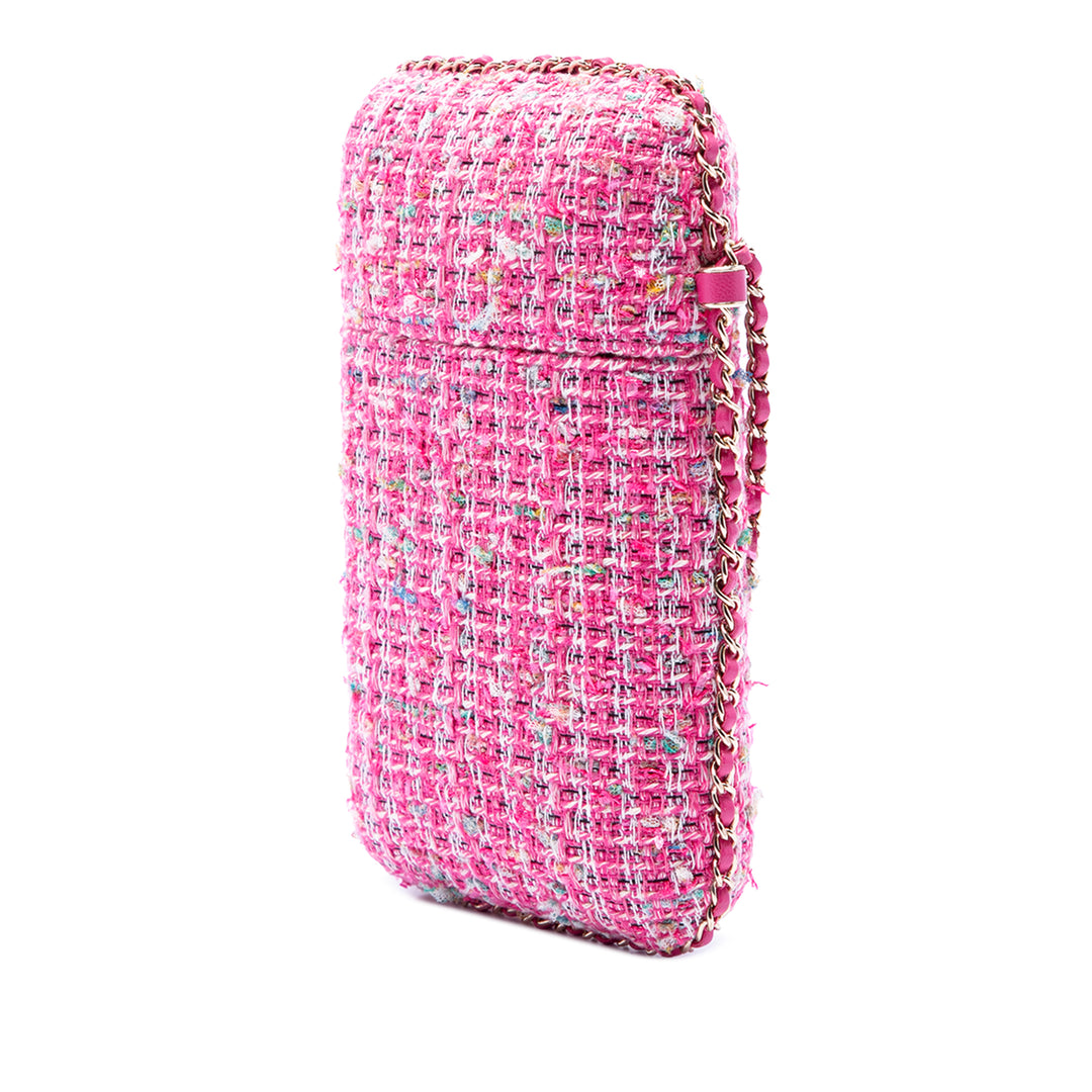 Chanel Tweed Sac rond à chaîne Phone Holder