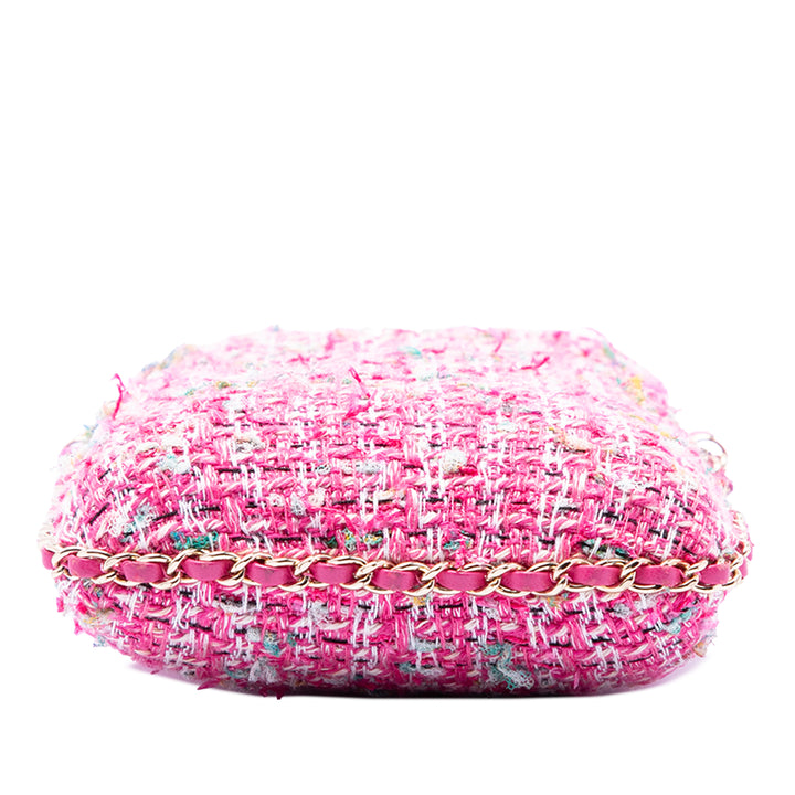 Chanel Tweed Sac rond à chaîne Phone Holder
