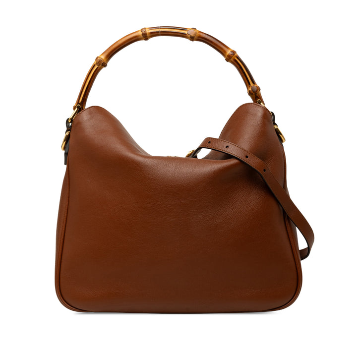 Gucci Bamboo Diana Sac Moyen Cuir de veau Marron – vue principale – GABY PARIS