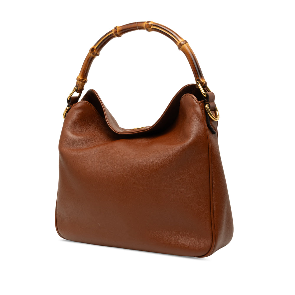 Gucci Bamboo Diana Sac Moyen Cuir de veau Marron – vue 2 – GABY PARIS