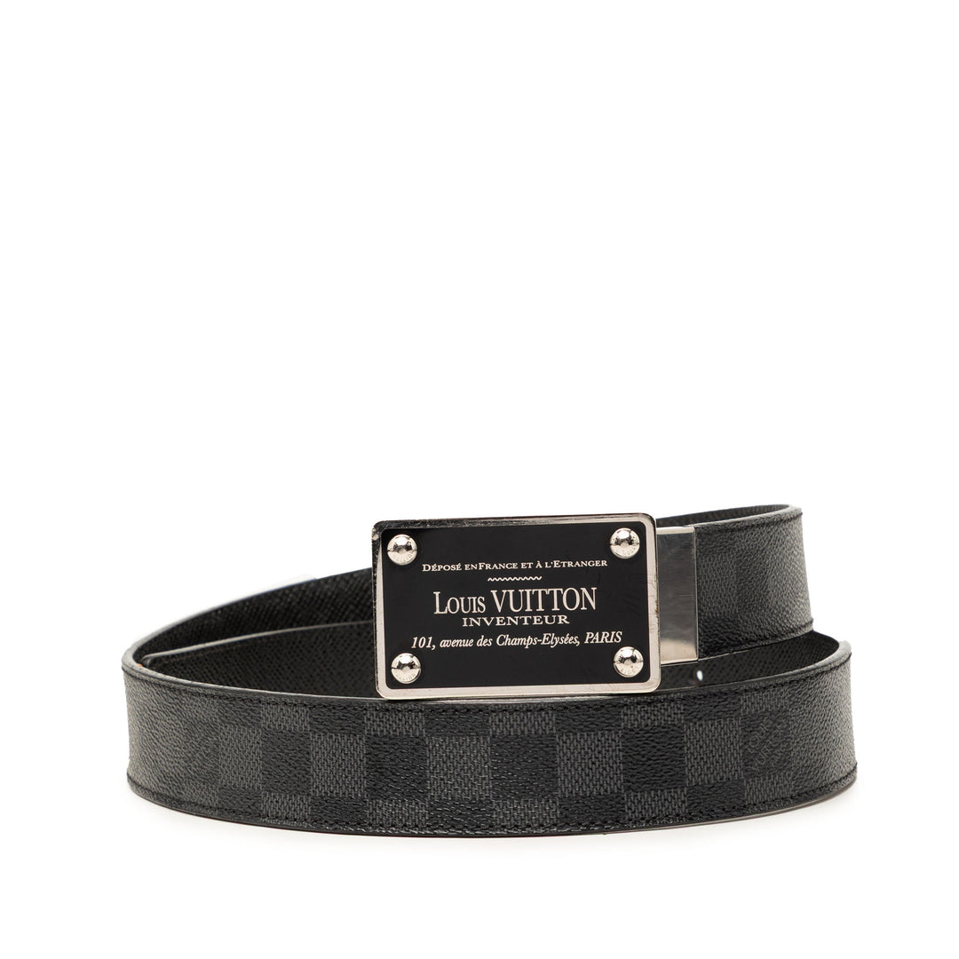 Louis Vuitton Inventeur Réversible Ceinture Damier Graphite Noir – vue principale – GABY PARIS