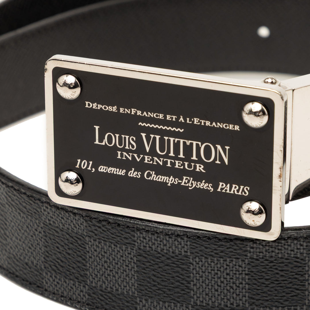 Louis Vuitton Inventeur Réversible Ceinture Damier Graphite Noir – vue 4 – GABY PARIS