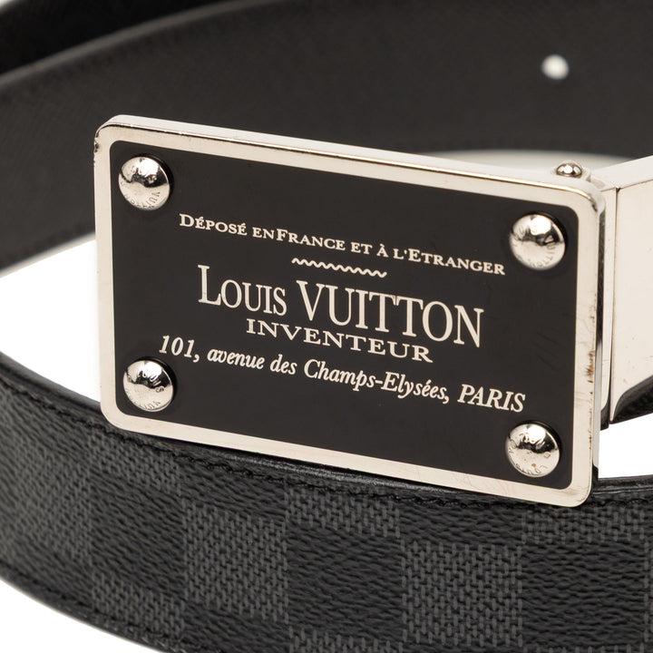 Louis Vuitton Inventeur Réversible Ceinture Damier Graphite Noir – vue 4 – GABY PARIS