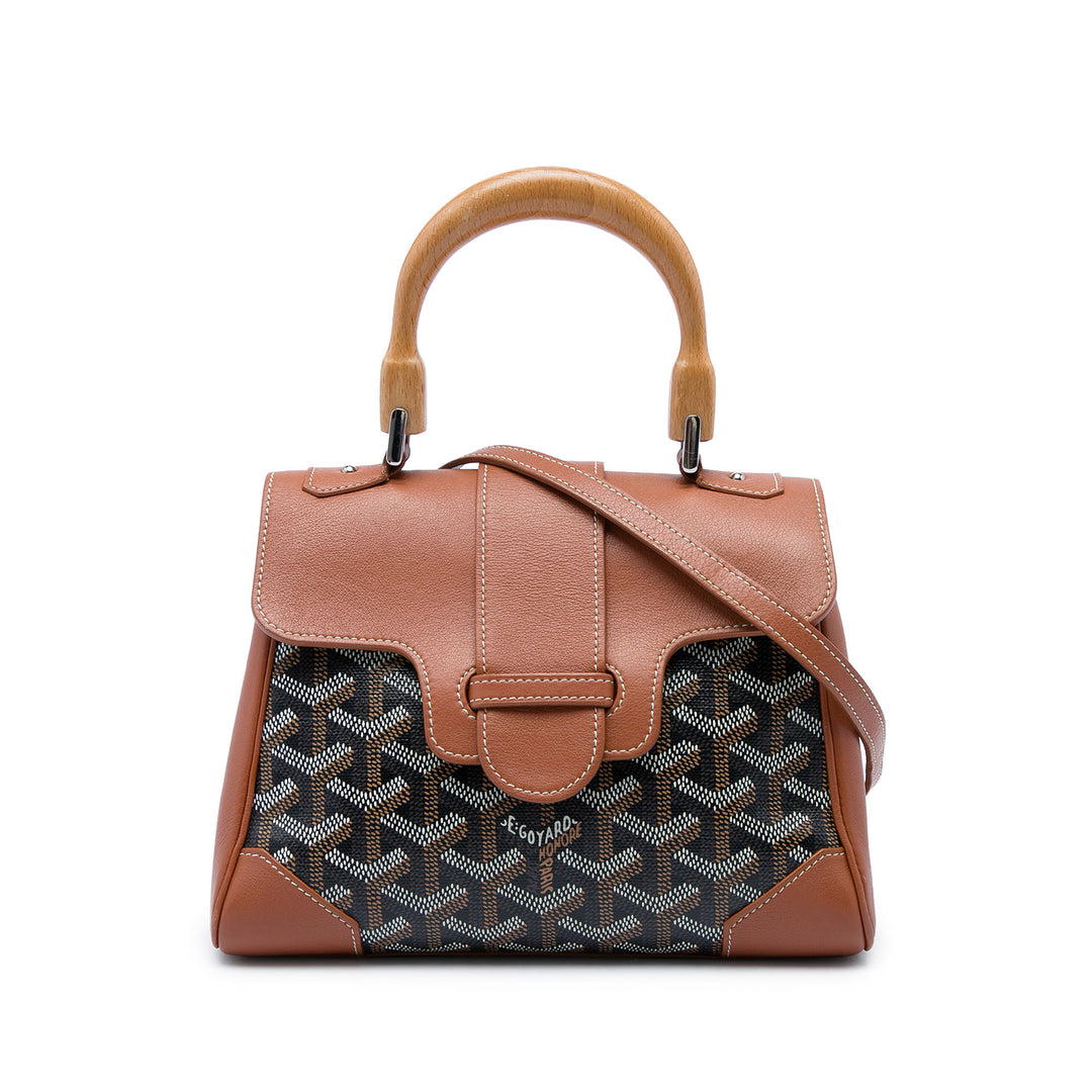 Goyard Sac à main Saigon Souple Goyardine Mini Marron – vue principale – GABY PARIS