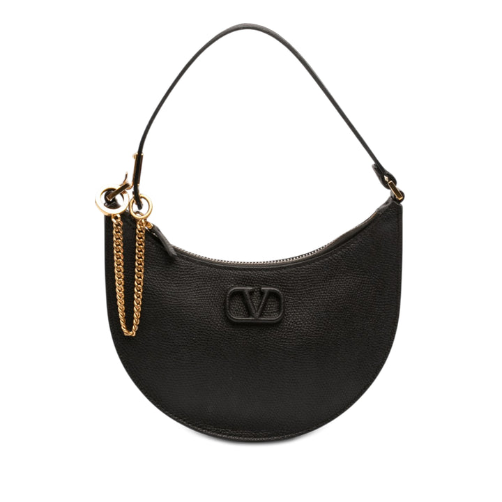 Valentino Mini Grainy Cuir de veau VLogo Hobo