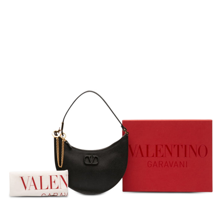 Valentino Mini Grainy Cuir de veau VLogo Hobo
