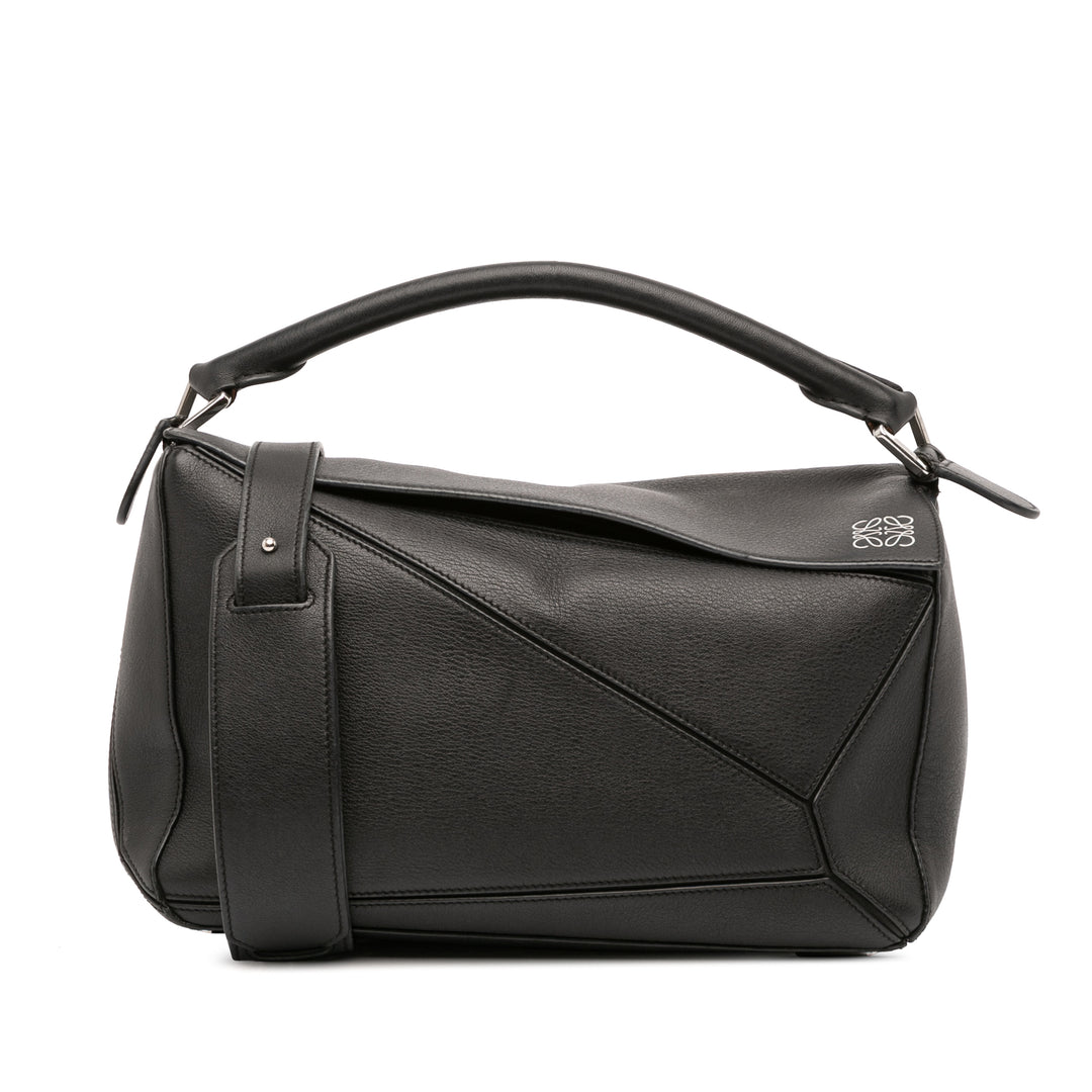 LOEWE Medium Cuir de veau Puzzle Satchel Noir – GABY PARIS Authentique