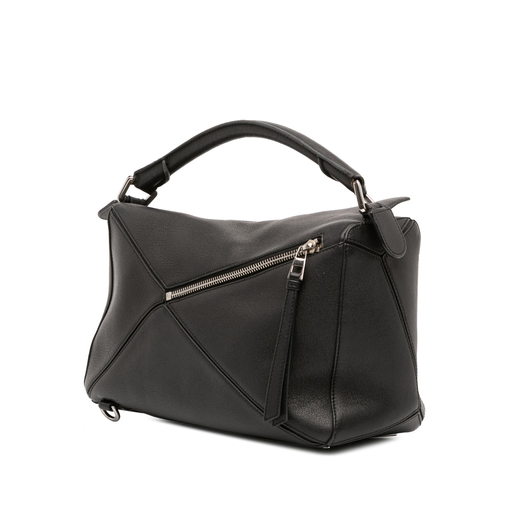 LOEWE Medium Cuir de veau Puzzle Satchel Noir – GABY PARIS Authentique