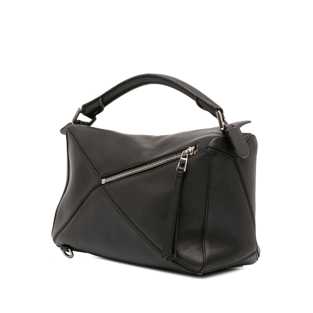 LOEWE Medium Cuir de veau Puzzle Satchel Noir – GABY PARIS Authentique