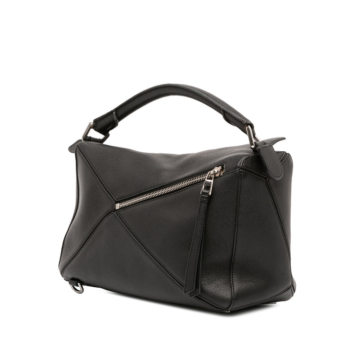 LOEWE Medium Cuir de veau Puzzle Satchel Noir – GABY PARIS Authentique