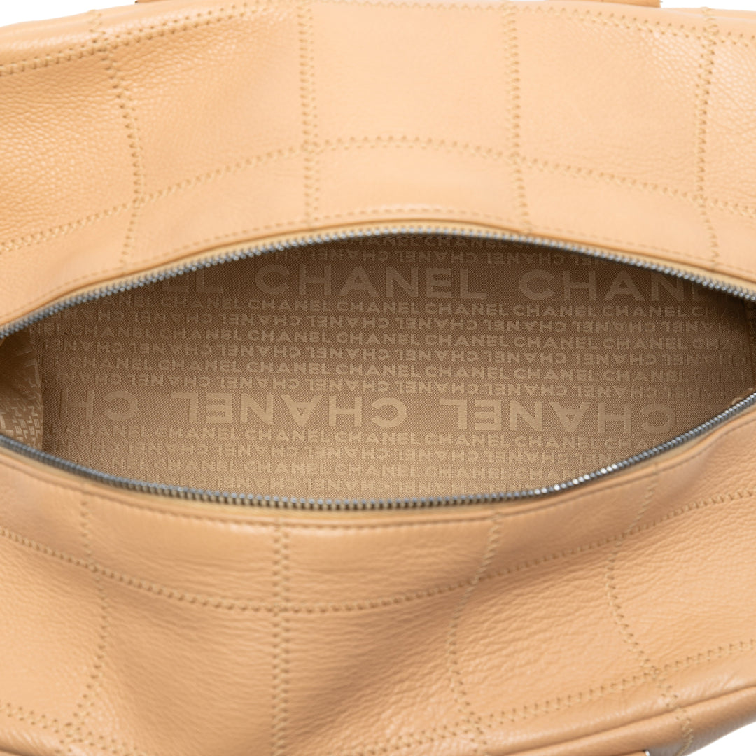 Chanel CC Choco Bar Caviar Surpiqué Boston