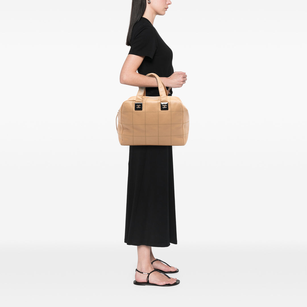 Chanel CC Choco Bar Caviar Surpiqué Boston