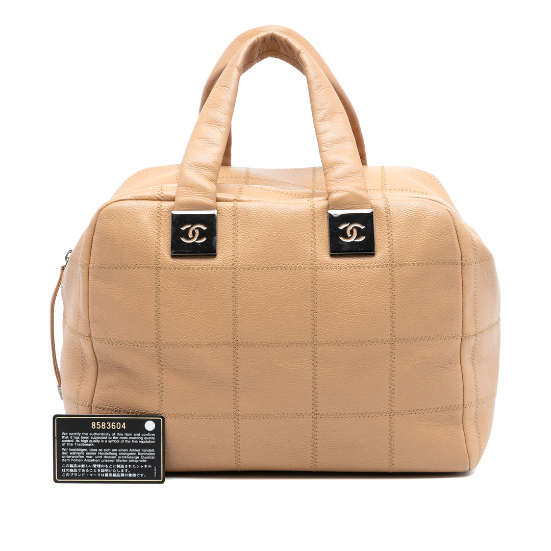 Chanel CC Choco Bar Caviar Surpiqué Boston