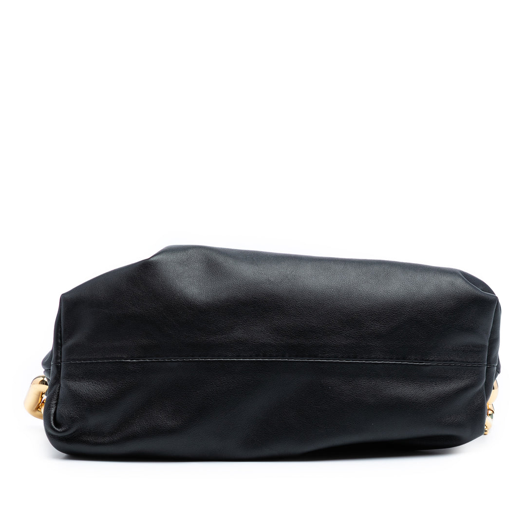 Bottega Veneta Small Cuir d’agneau Chain Pochette Noir – GABY PARIS Authentique
