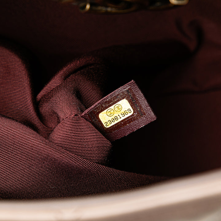 Quilted Glazed Calfskin Gold Bar Tote Brown - Gaby Paris