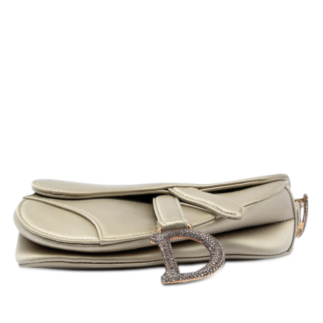 Cristal Orné Saddle Sac Mini Doré