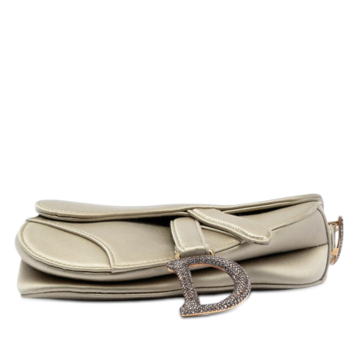 Cristal Orné Saddle Sac Mini Doré