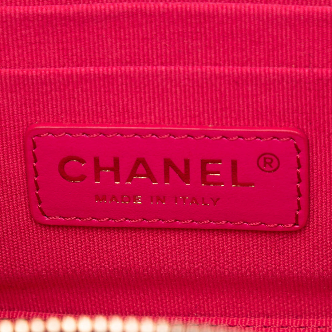 Chanel CC Matelassé Cuir de veau Vanity Étui avec chaîne