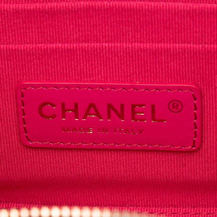 Chanel CC Matelassé Cuir de veau Vanity Étui avec chaîne