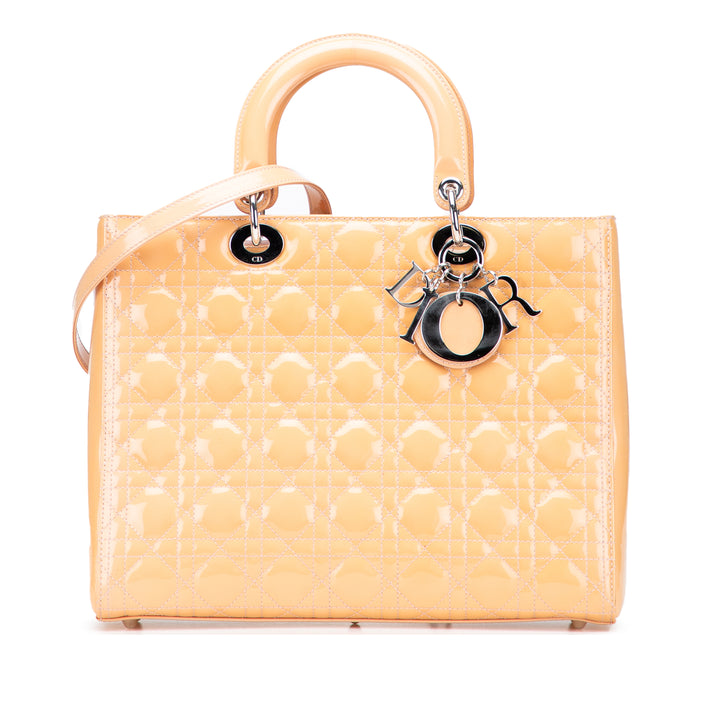 Dior Large Cuir verni Cannage Lady Dior