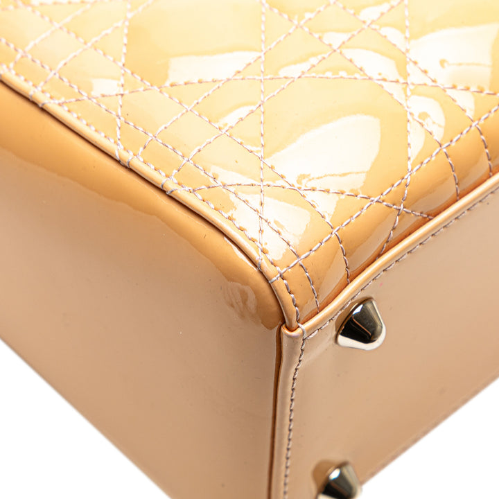 Dior Large Cuir verni Cannage Lady Dior