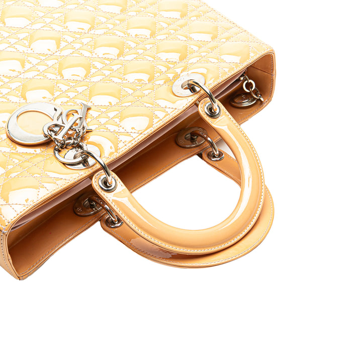 Dior Large Cuir verni Cannage Lady Dior