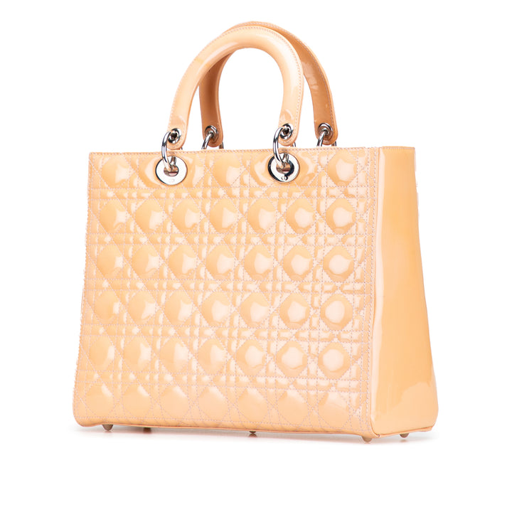 Dior Large Cuir verni Cannage Lady Dior