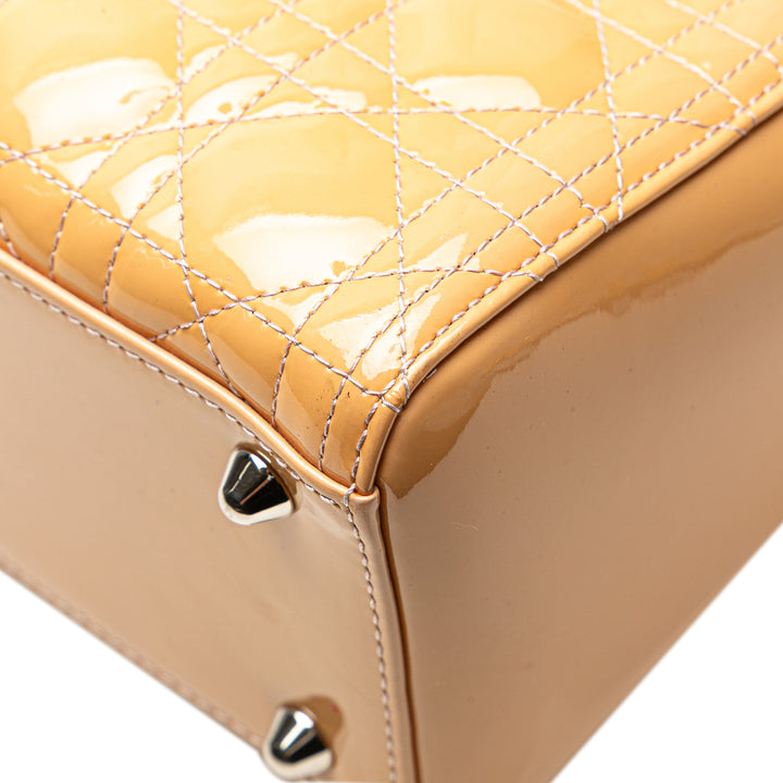 Dior Large Cuir verni Cannage Lady Dior