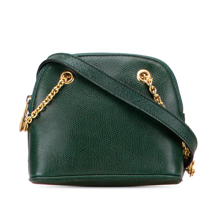 Leather Dome Crossbody Green - Gaby Paris