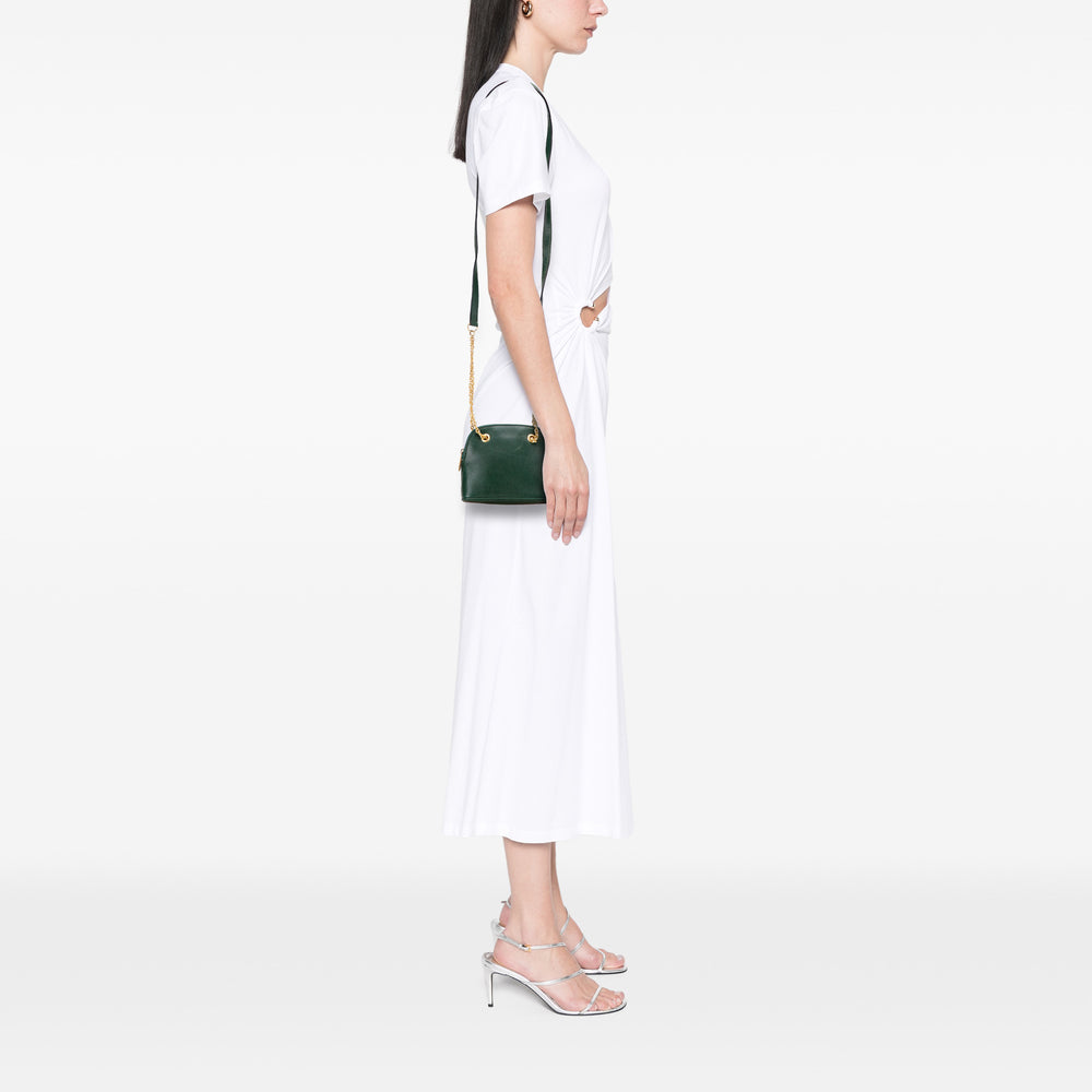 Leather Dome Crossbody Green - Gaby Paris