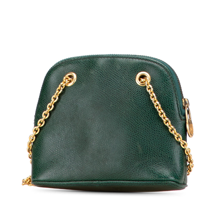 Leather Dome Crossbody Green - Gaby Paris