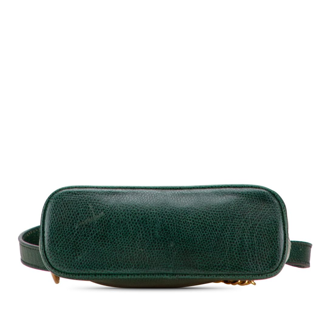 Leather Dome Crossbody Green - Gaby Paris