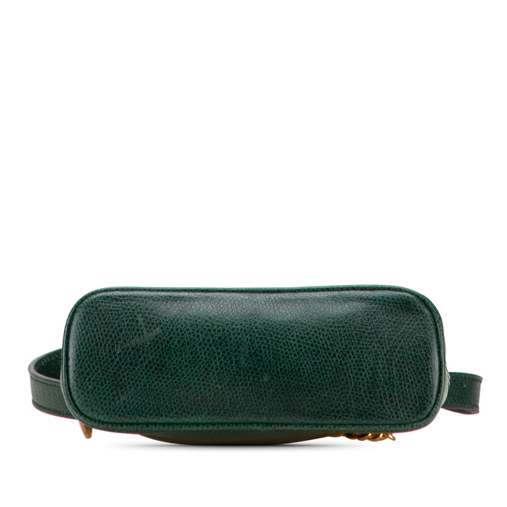 Leather Dome Crossbody Green - Gaby Paris