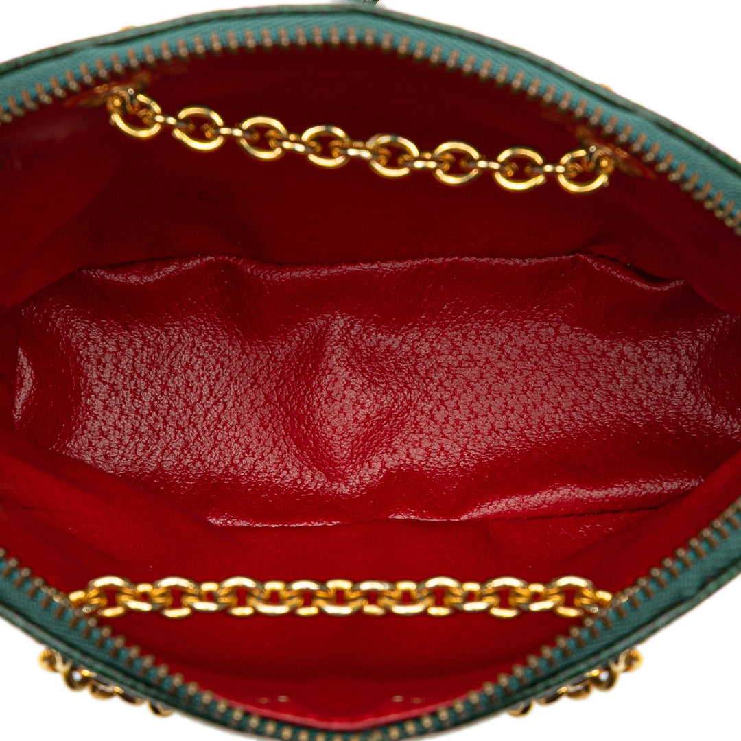 Leather Dome Crossbody Green - Gaby Paris