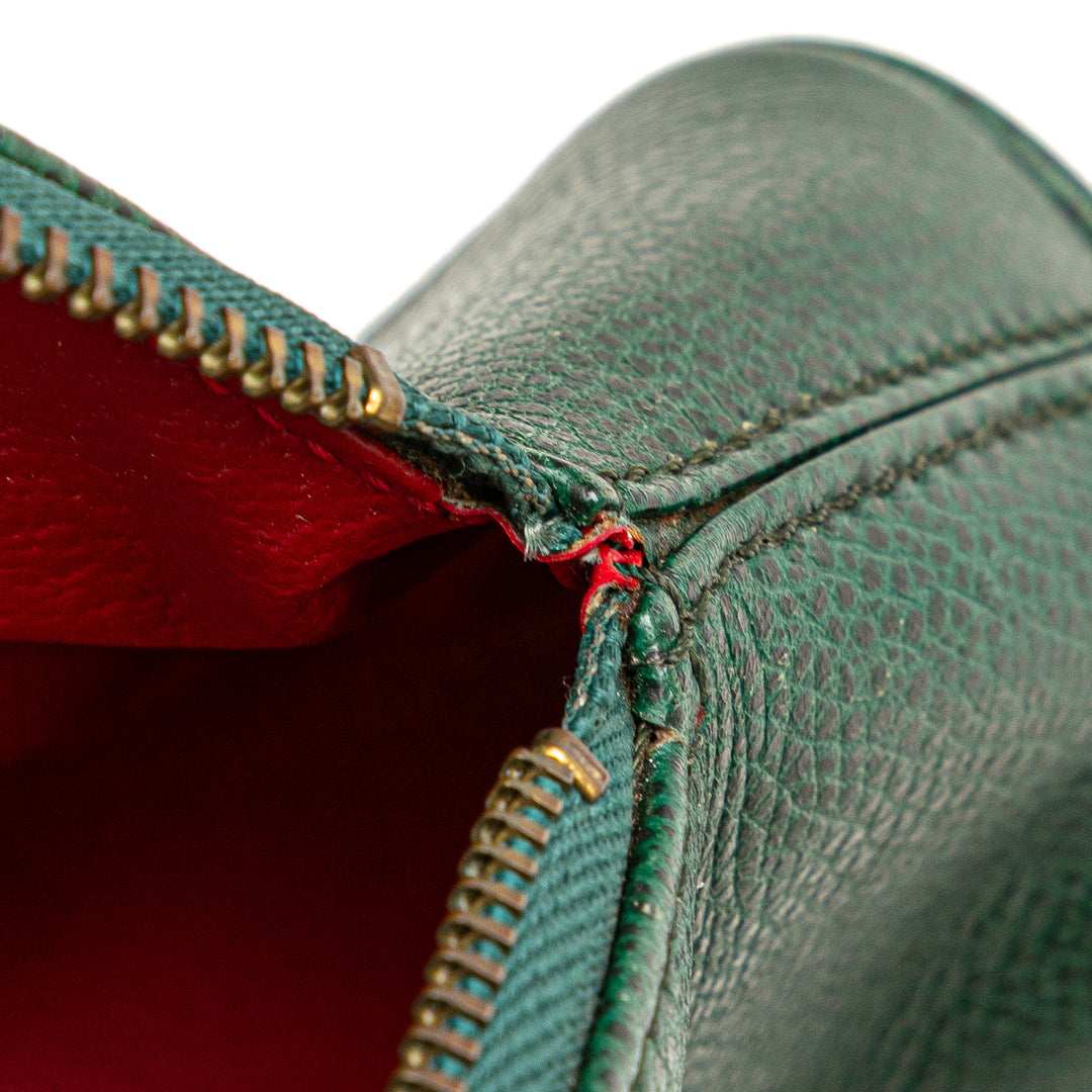 Leather Dome Crossbody Green - Gaby Paris