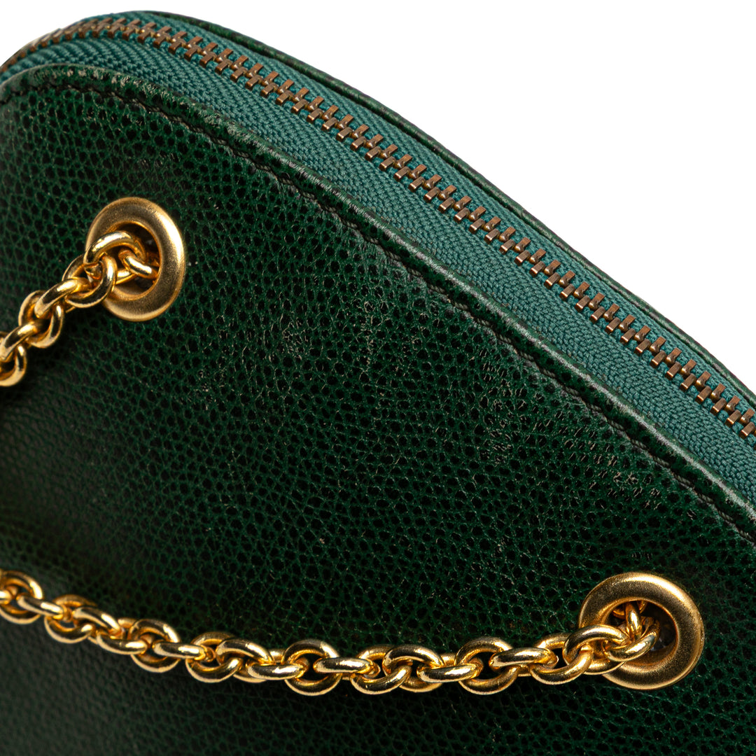 Leather Dome Crossbody Green - Gaby Paris