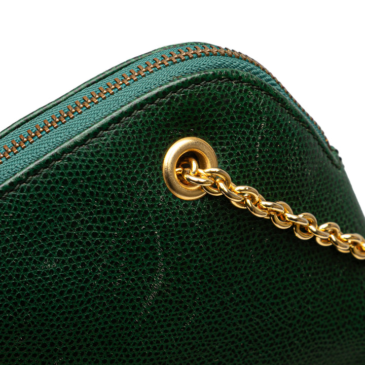 Leather Dome Crossbody Green - Gaby Paris