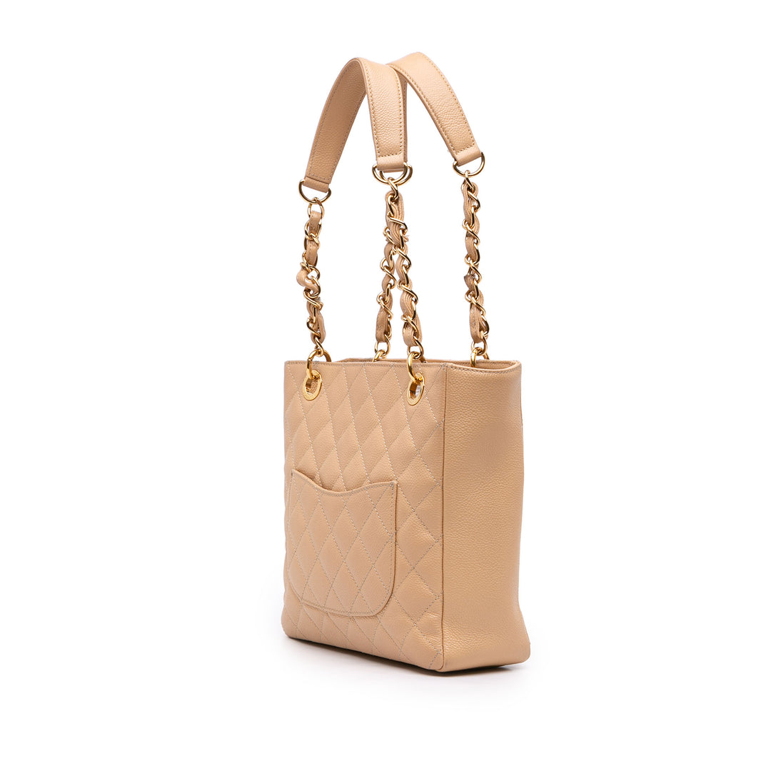 Petite Cabas Cuir caviar Beige