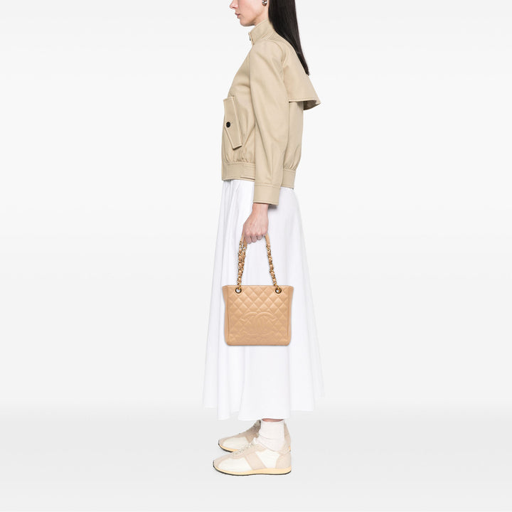 Petite Cabas Cuir caviar Beige