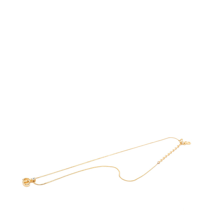 Dior plaqué Strass CD Logo Pendant Collier
