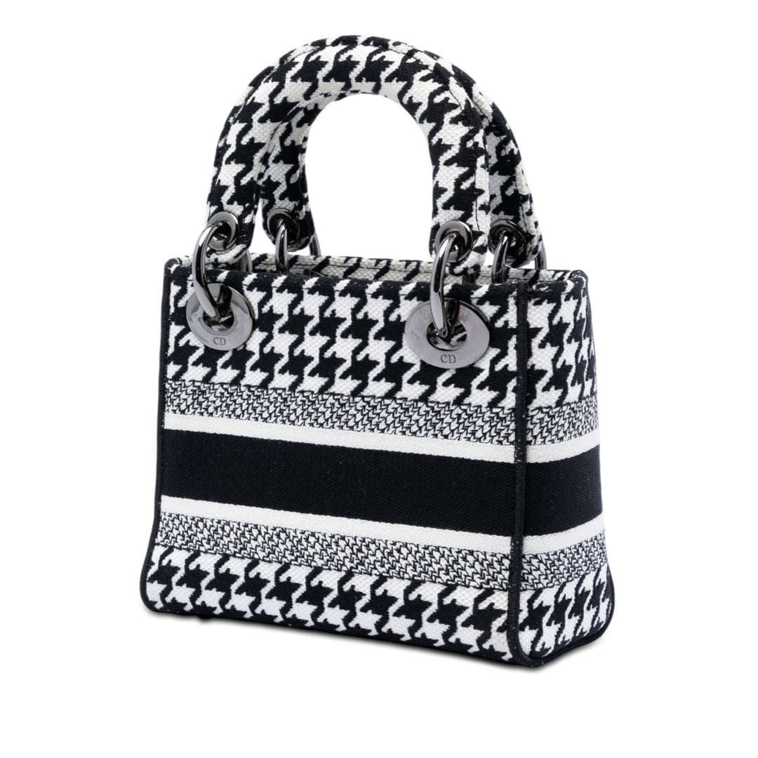 Dior Mini brodé Toile Houndstooth Lady D Lite