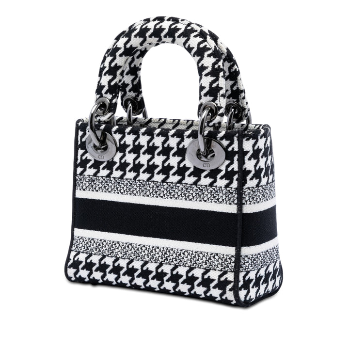 Dior Mini brodé Toile Houndstooth Lady D Lite