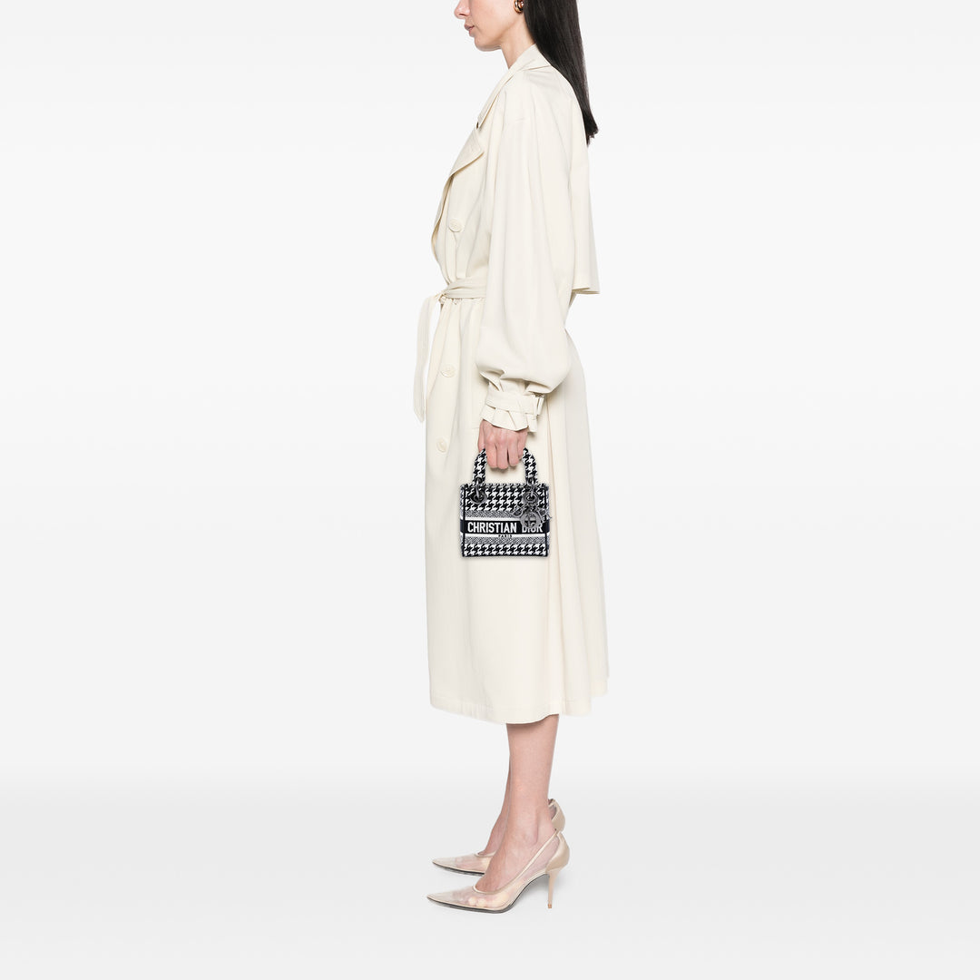 Dior Mini brodé Toile Houndstooth Lady D Lite