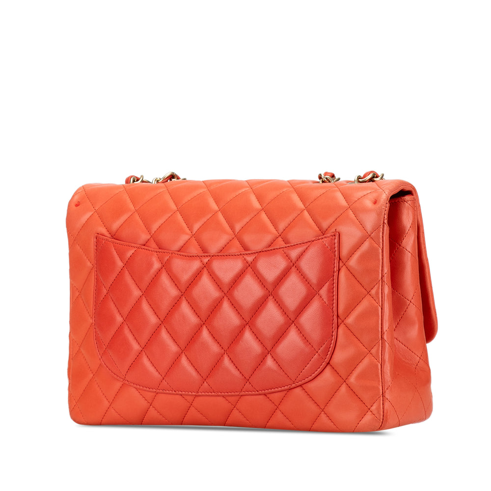 Chanel Jumbo Classic Lambskin Single Flap Orange - GABY PARIS